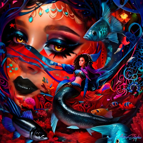 #myoriginalart,#myoriginalwork,#womanportrait,#conceptart,#colorful,#underwater,#mystique,#srcaquariusseason,#aquariusseason,#freetoedit