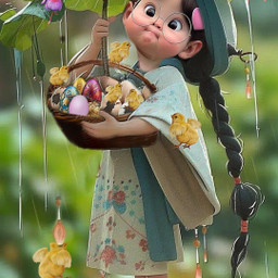 myedit fantasy rain child umbrella chicks doubleexposure srceasteregghunt easteregghunt freetoedit