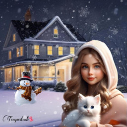nature girl ice frozen cat tempestadez stickers home freetoedit fcdancingsnowflakes dancingsnowflakes