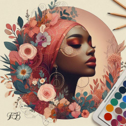 beauty girl women woman fernandabicalho picsartchallenge challenge flowers roses naturesbeauty paint internationalwomensday fccelebrateher celebrateher
