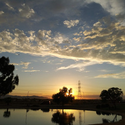 sunset sun light reflection sky clouds pond beautiful picsart noedit myphotography myview arizona arizonaskies arizonasunsets freetoedit pcchasinglight chasinglight