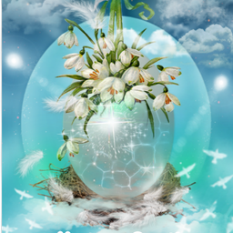 yk1552 snowdrops birds nest feathers ray cloud easter happyeaster sky srceasteregghunt easteregghunt freetoedit