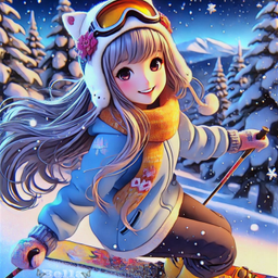 nature mountains anime animegirl snow snowflakes trees challenge fcwinterwonderland winterwonderland