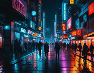 cyberpunk artistic image with lights